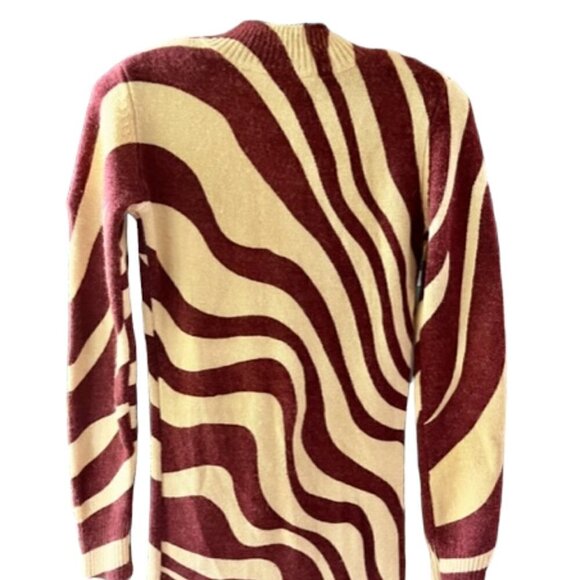 Zara Zebra Print Jacquard Knit Mini Dress Long Sleeve Size Small Wool blend NWOT - Picture 9 of 14